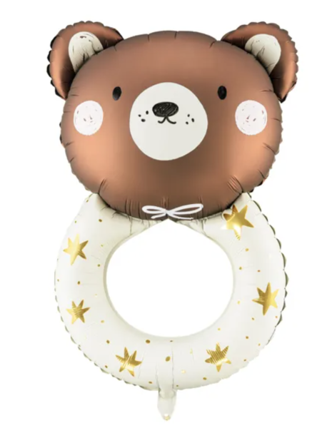 XXL Folienballon Figur - Teddybär Rassel - 61cm x 88cm